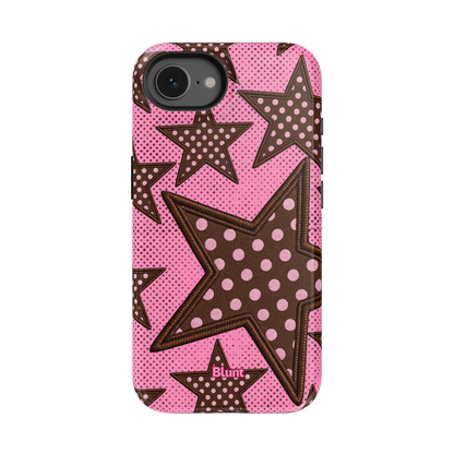 Pink Polka Star iPhone Case