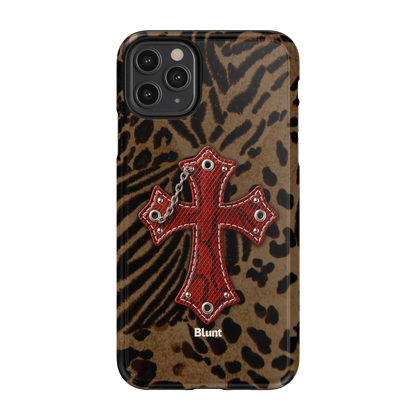 Leopard Red Cross iPhone Case