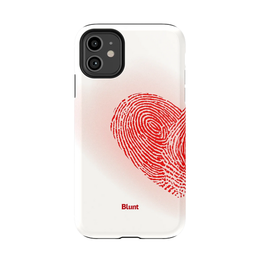 Heart Print White iPhone Case