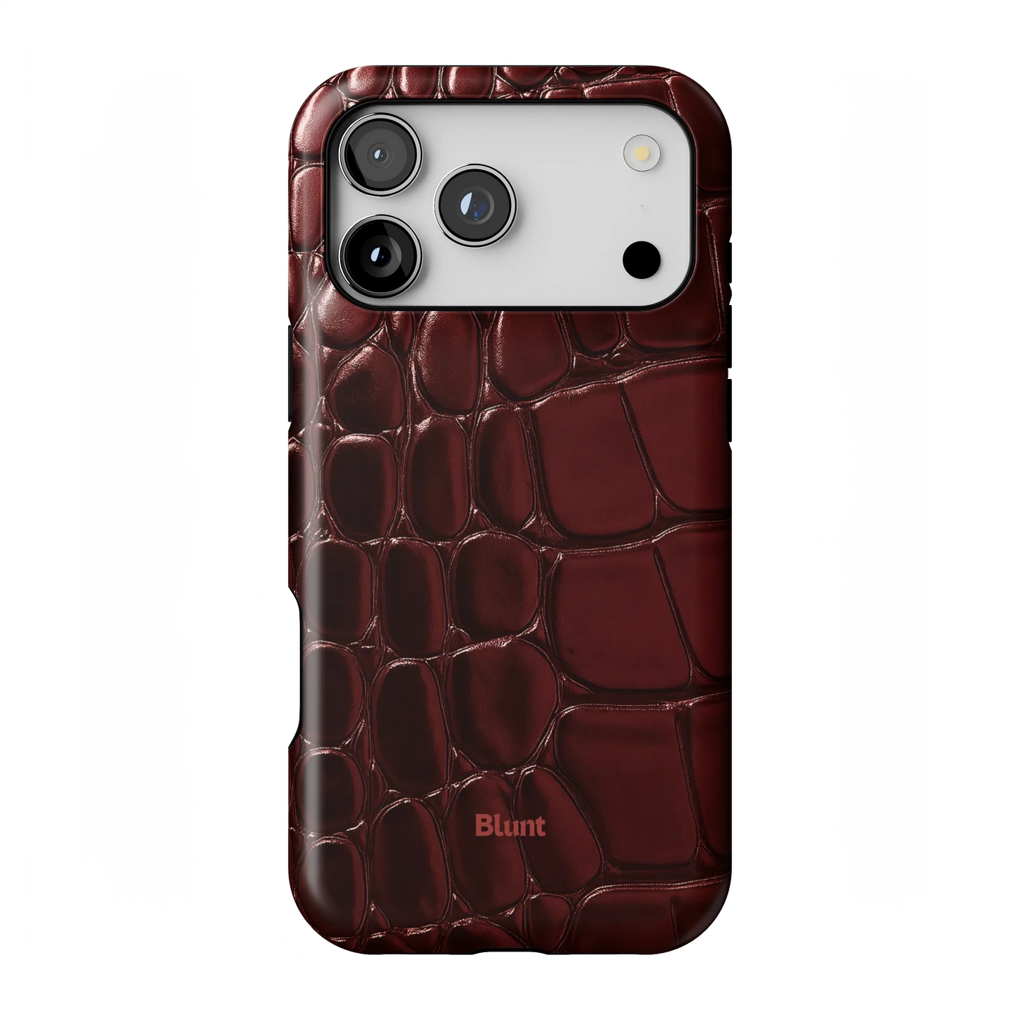 Oxblood Croc iPhone Case