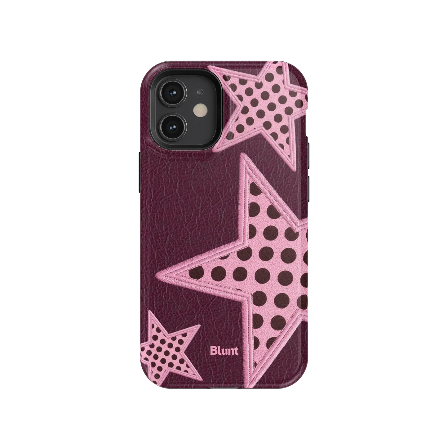 Plum Polka Star iPhone Case