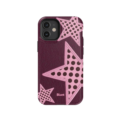 Plum Polka Star iPhone Case