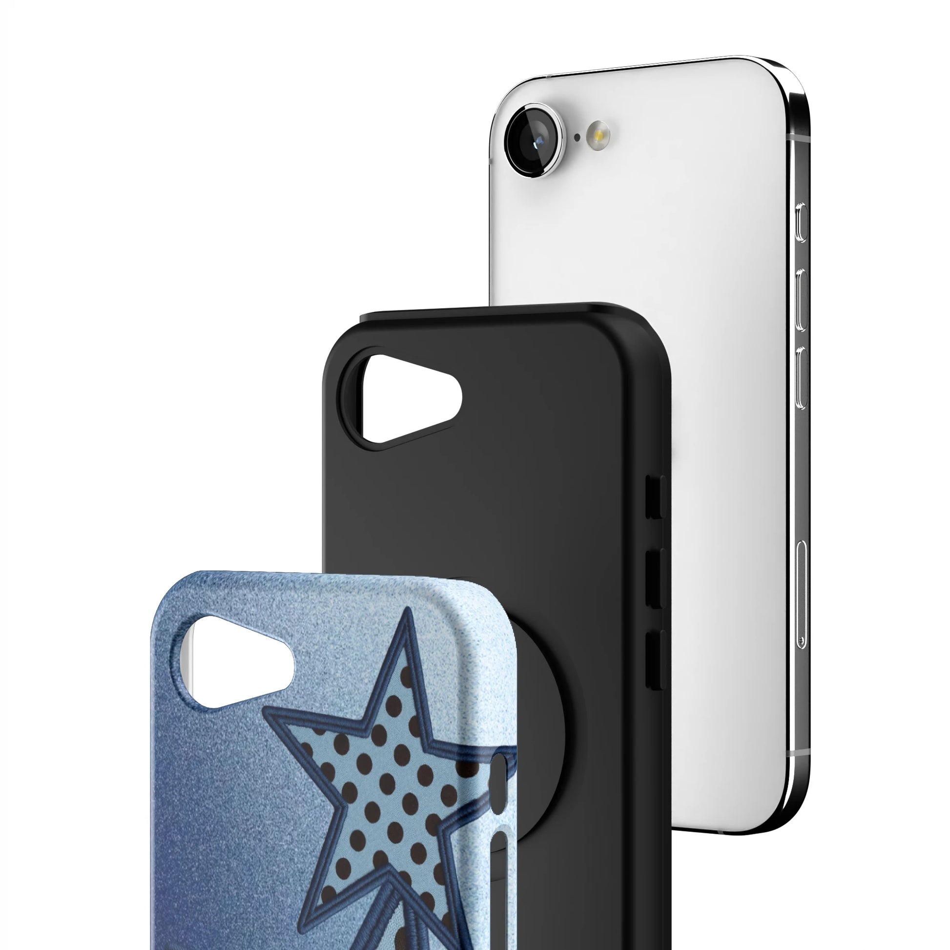 Blue-Polka-Star-iphone-case-iPhone 17 E-3