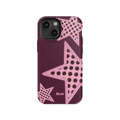 Plum Polka Star iPhone Case