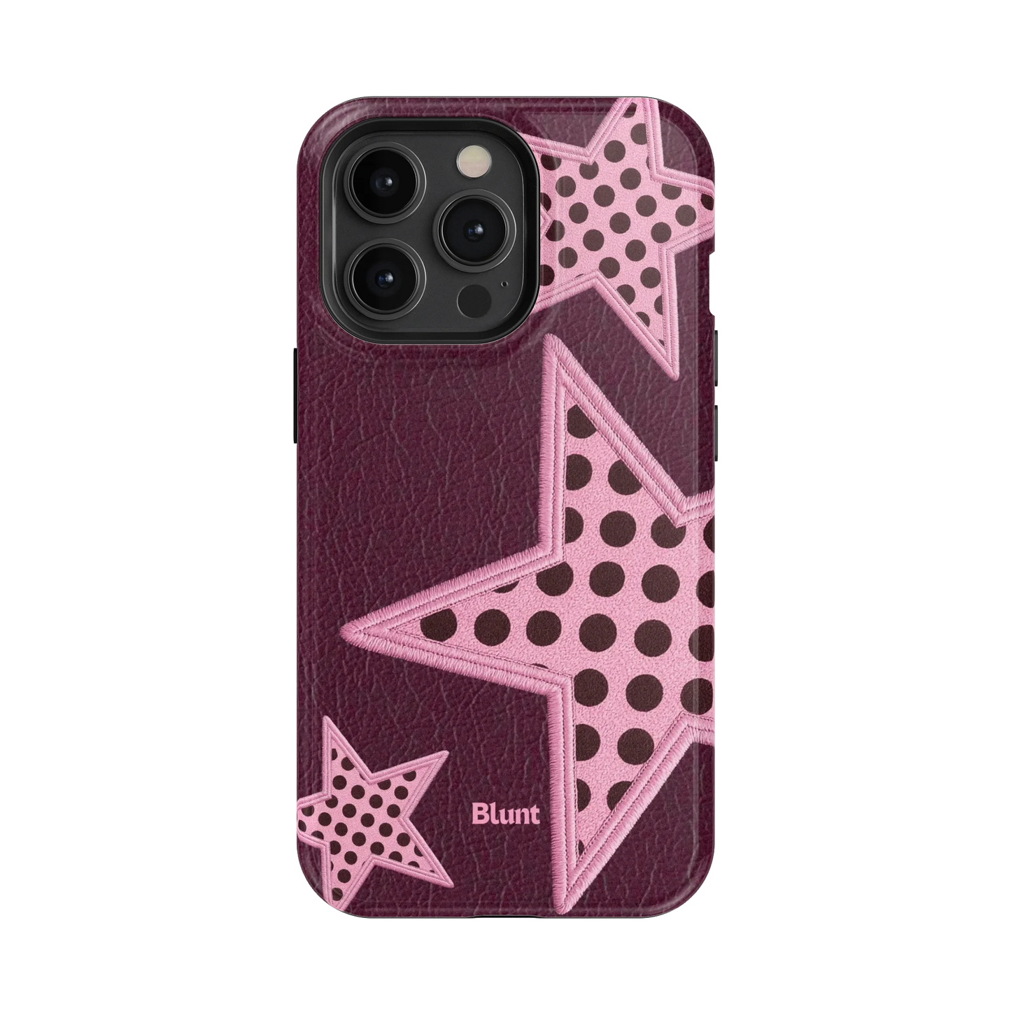 Plum Polka Star iPhone Case