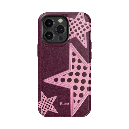 Plum Polka Star iPhone Case