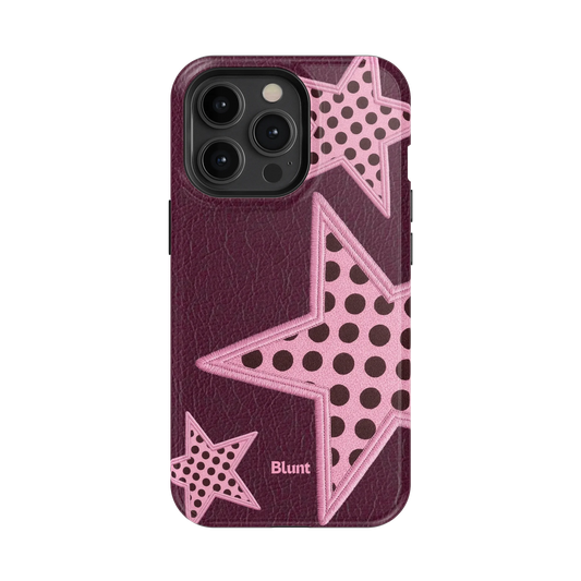 Plum Polka Star iPhone Case