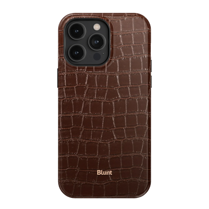 Chestnut Croc iPhone Case