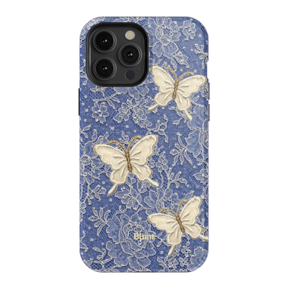 Blue Lace Butterfly iPhone Case
