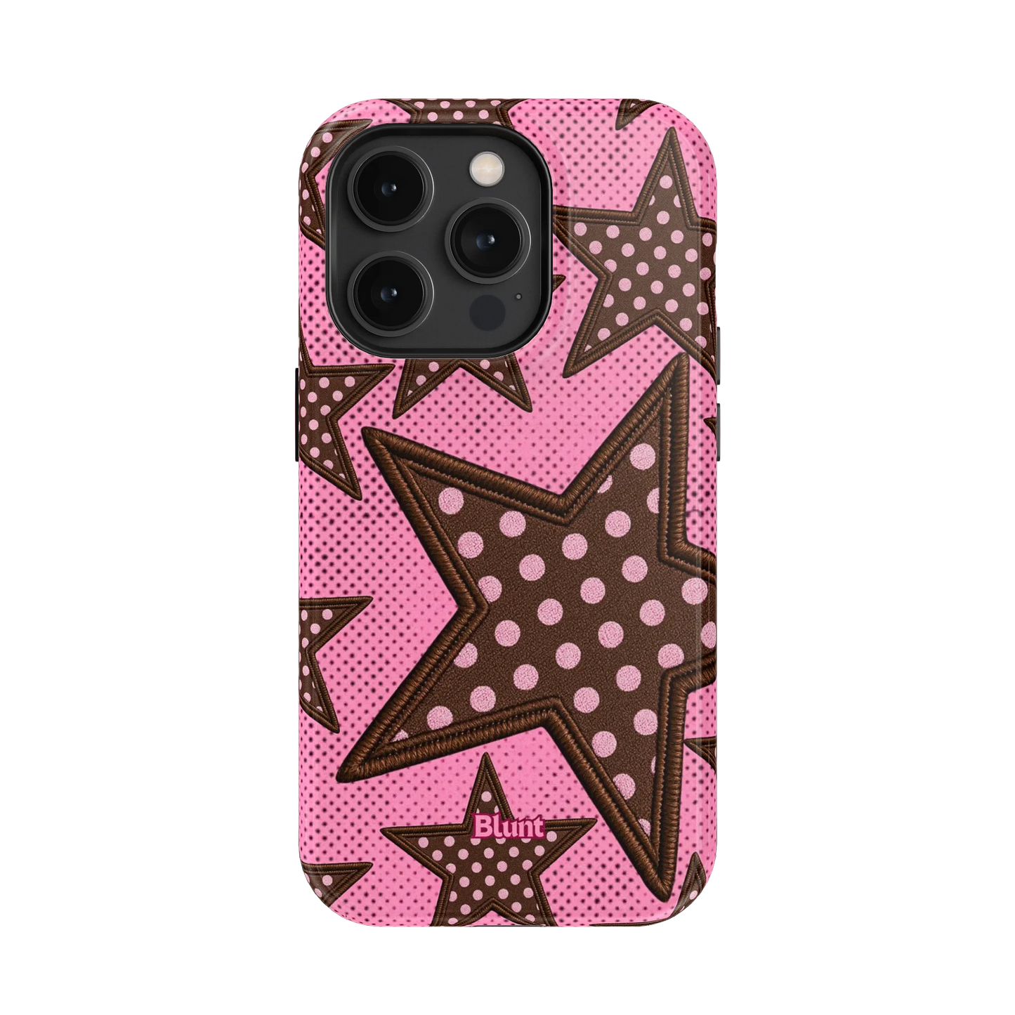 Pink Polka Star iPhone Case