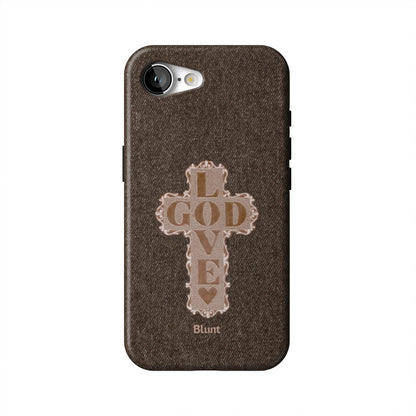 Love God Brown Cross iPhone Case