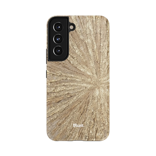 Strata Samsung Case: textured beige streaks radiating from a central point