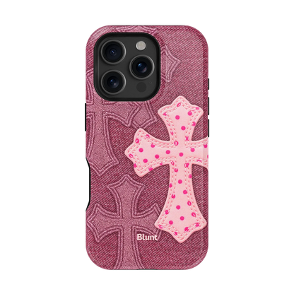 Pink Dottie Cross iPhone Case