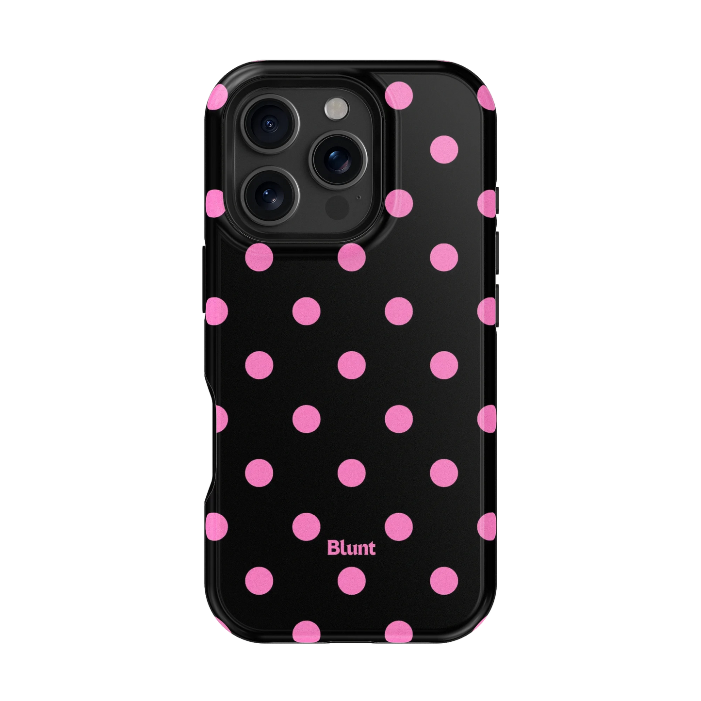 Pink and Black Polka iPhone Case