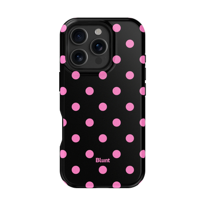 Pink and Black Polka iPhone Case