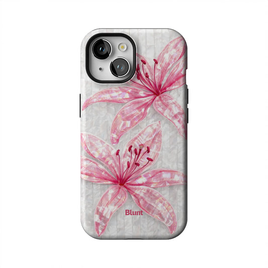 Pink-Floral-Luster-iphone-case-iPhone 15-1