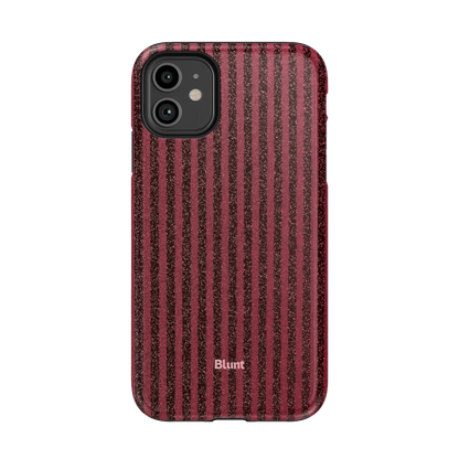 Red Sparkle Stripe iPhone Case