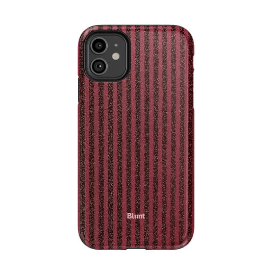 Red Sparkle Stripe iPhone Case