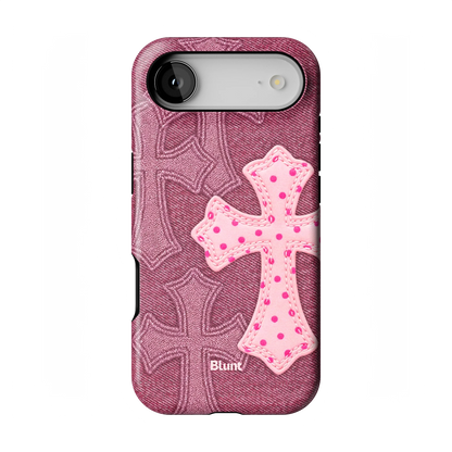 Pink Dottie Cross iPhone Case