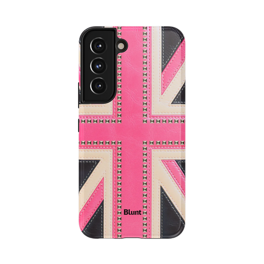 Rose Union Samsung Case: a pink and beige cross on a dark grey background