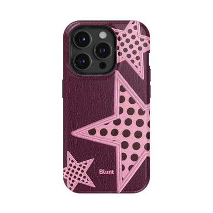 Plum Polka Star iPhone Case