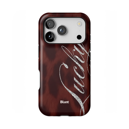 Brown Cheetah Lucky iPhone Case