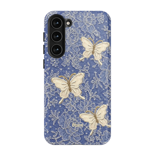 Blue Lace Butterfly Samsung Case