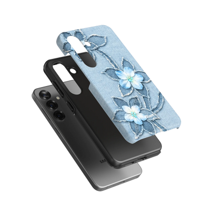 Denim Blue Bloom Samsung Case