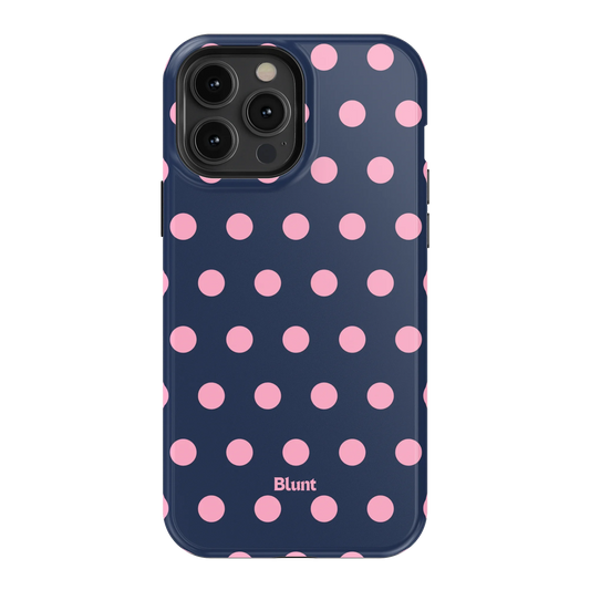 Navy Polka iPhone Case