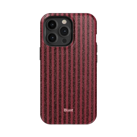 Red Sparkle Stripe iPhone Case