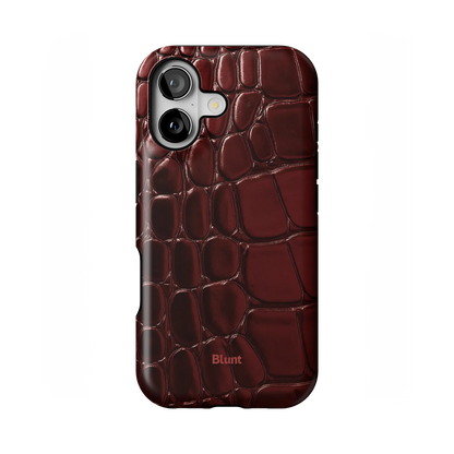 Oxblood Croc iPhone Case