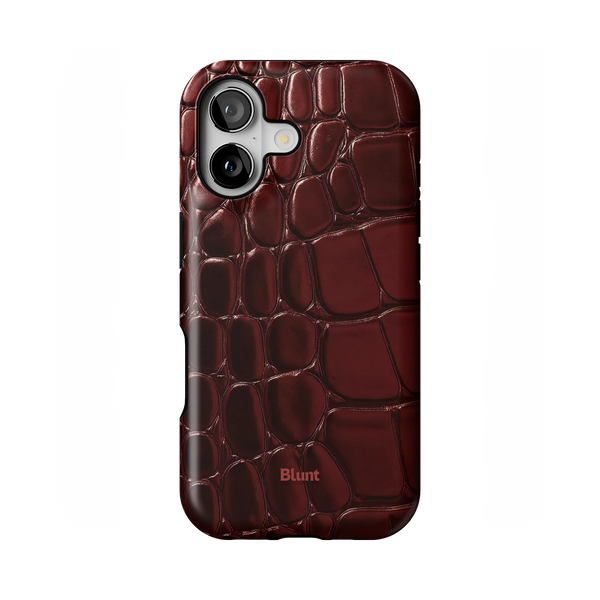 Oxblood Croc iPhone Case: a rich oxblood crocodile-skin print