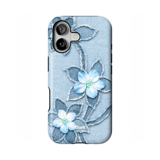 Denim Blue Bloom iPhone Case