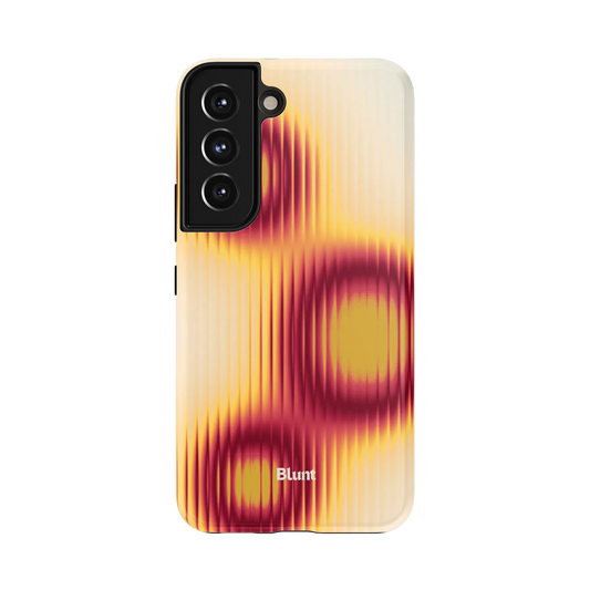 Solar Bloom Samsung Case: a gradient of fiery red and yellow blooms on white