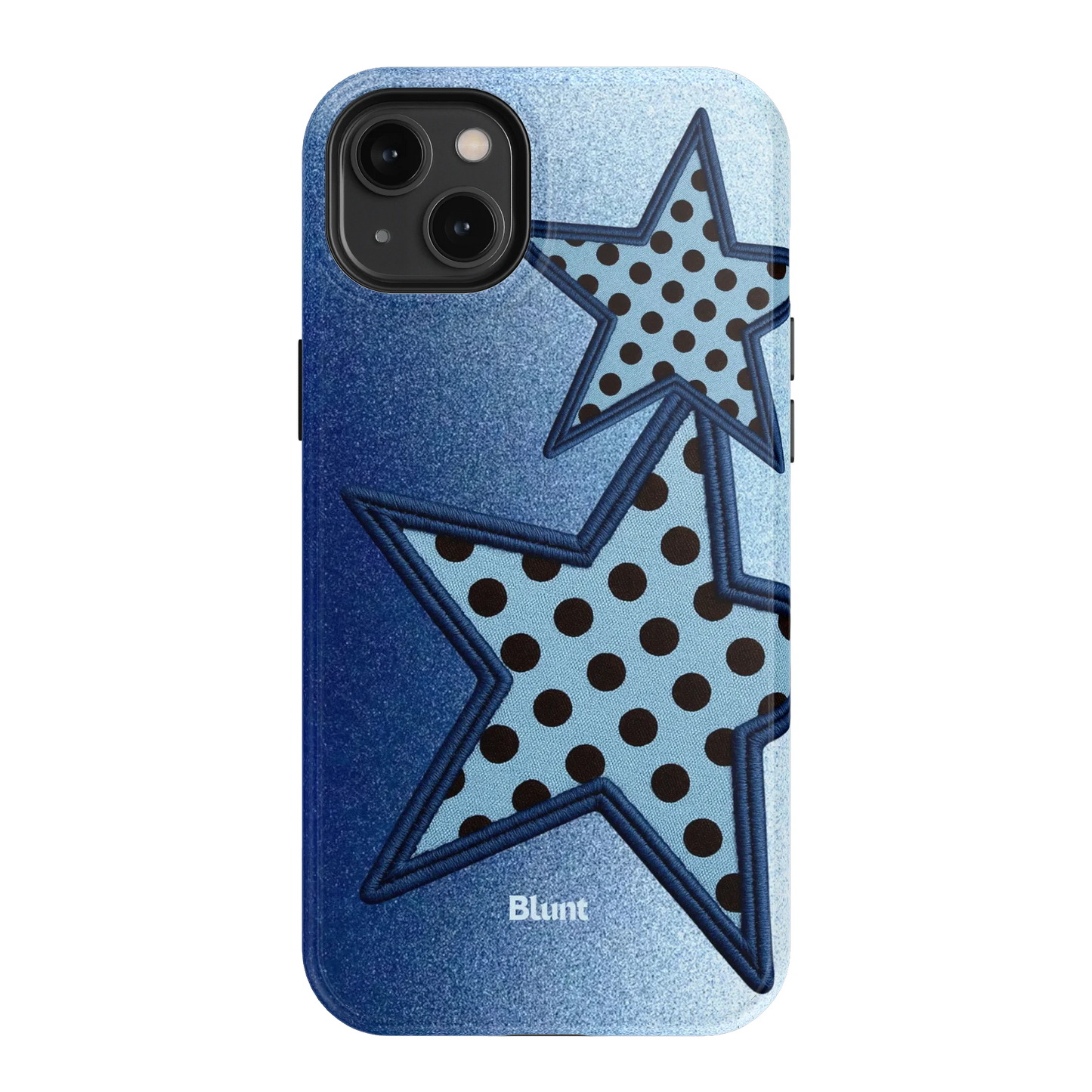 Blue Polka Star iPhone Case