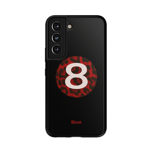 Red Cheetah Magic 8 Samsung Case: a bold red cheetah print within a classic 8-ball circle