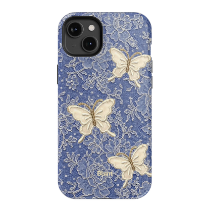 Blue Lace Butterfly iPhone Case