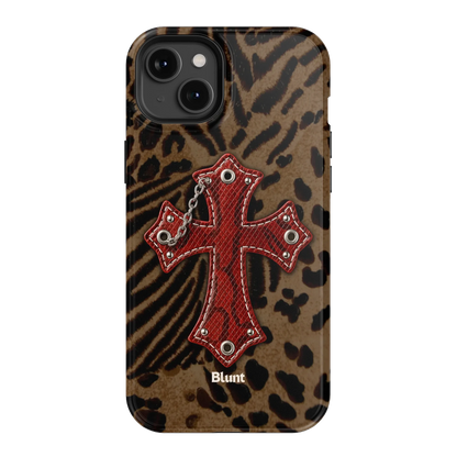 Leopard Red Cross iPhone Case