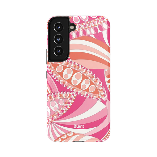 Eliora Samsung Case: swirling abstract patterns in shades of pink and orange
