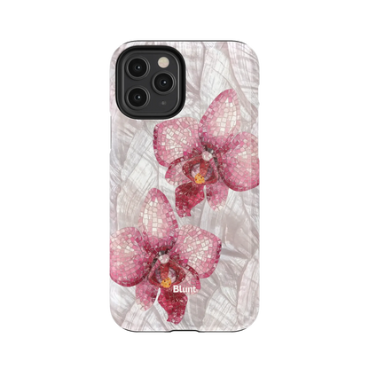 Pink Mosaic Orchids iPhone Case