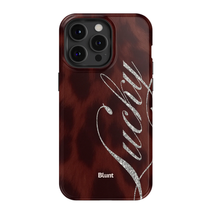 Brown Cheetah Lucky iPhone Case