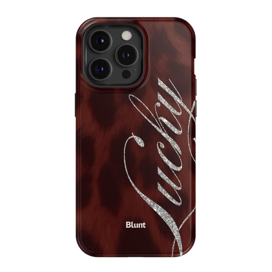 Brown Cheetah Lucky iPhone Case
