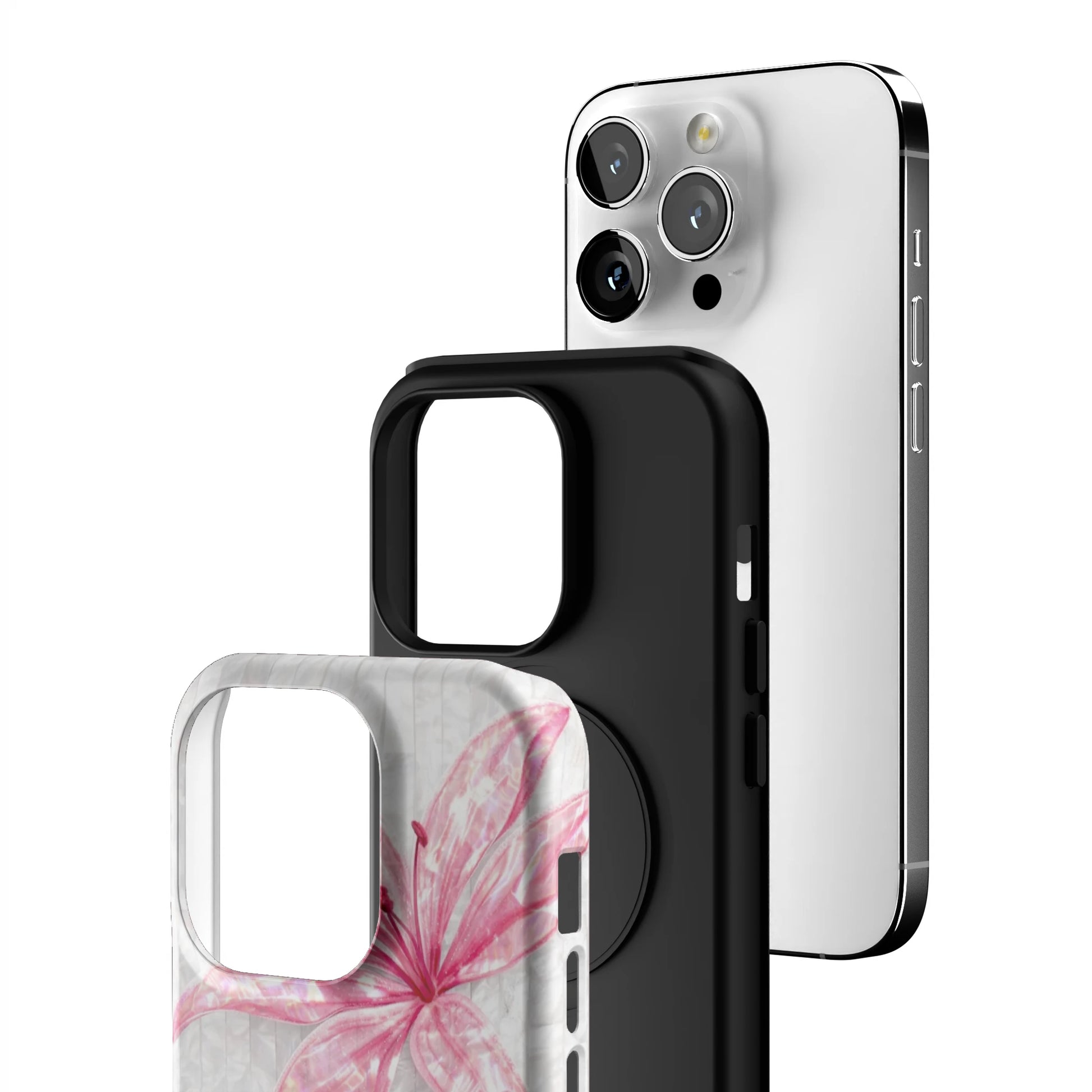 Pink-Floral-Luster-iphone-case-iPhone 14 Pro-3