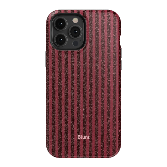Red Sparkle Stripe iPhone Case