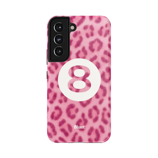 Pink Cheetah Magic 8 Samsung Case: a bold white 8-ball on a pink cheetah print