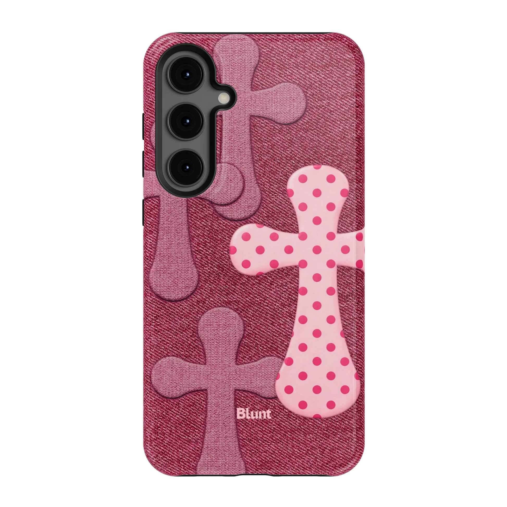 Pink-Polka-Patch-samsung-case-S24 Plus-1
