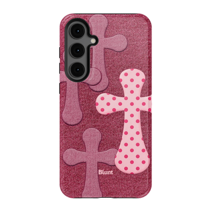 Pink-Polka-Patch-samsung-case-S24 Plus-1