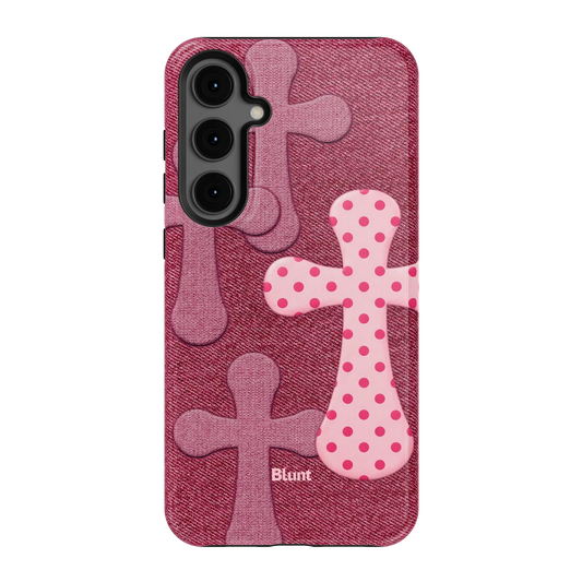 Pink-Polka-Patch-samsung-case-S24 Plus-1