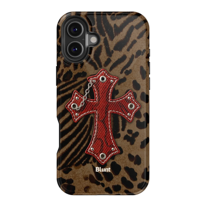 Leopard Red Cross iPhone Case
