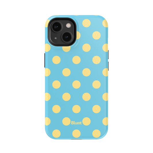 Blue Butter Polka iPhone Case